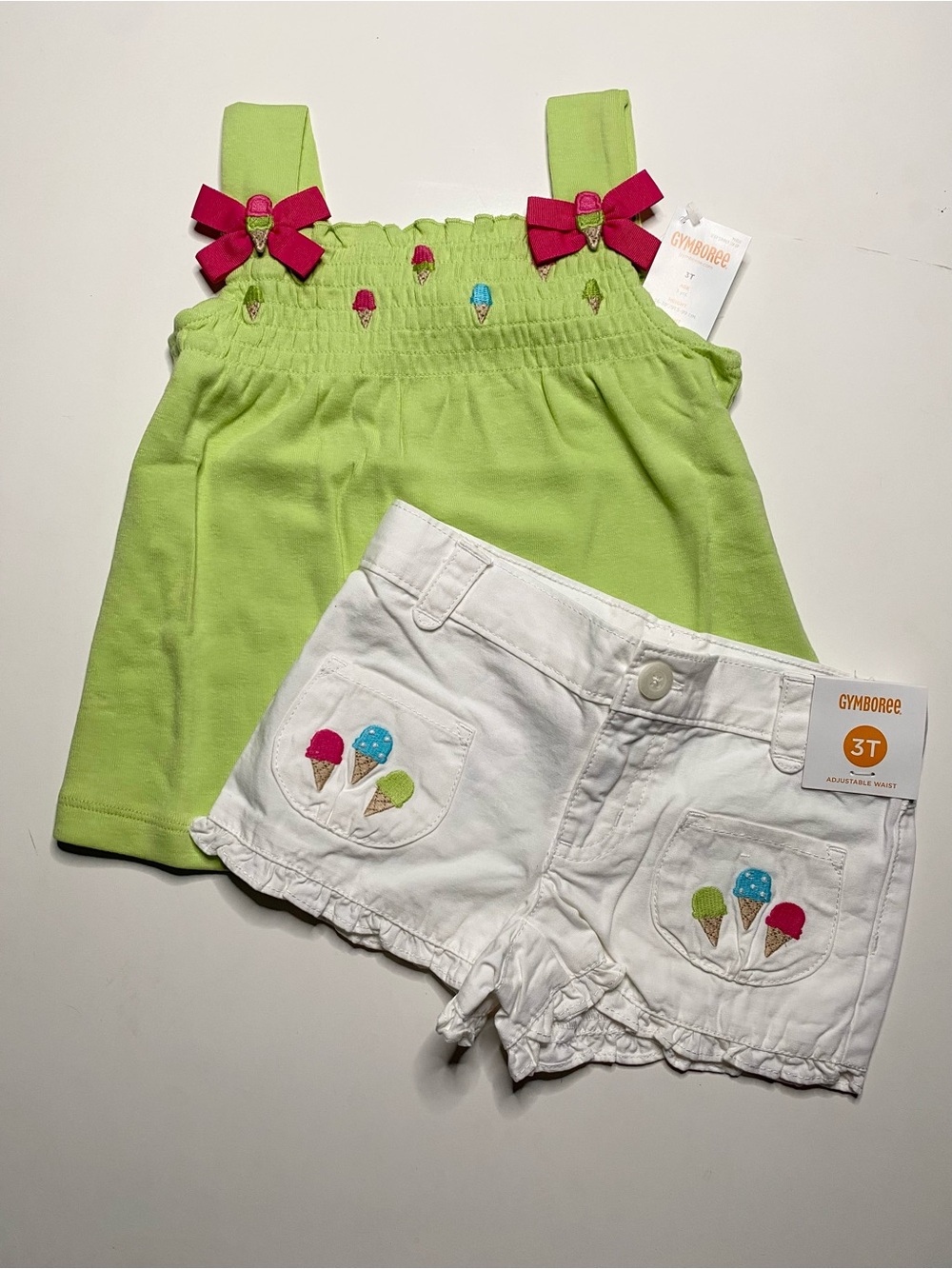NWT Girls Gymboree Sz 3T 3 Shorts Tank Top 2pc Shirt Summer Bundle Lot Set New
